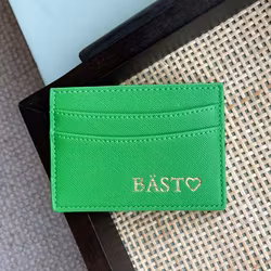 Green Saffiano pasjeshouder