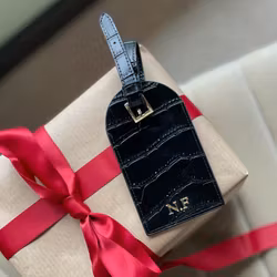 Travel tag- Black Croc