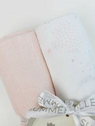 Muslinfiltar 2-pack Rosa/Vit