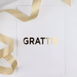 Grattiskort, Vit/Guld