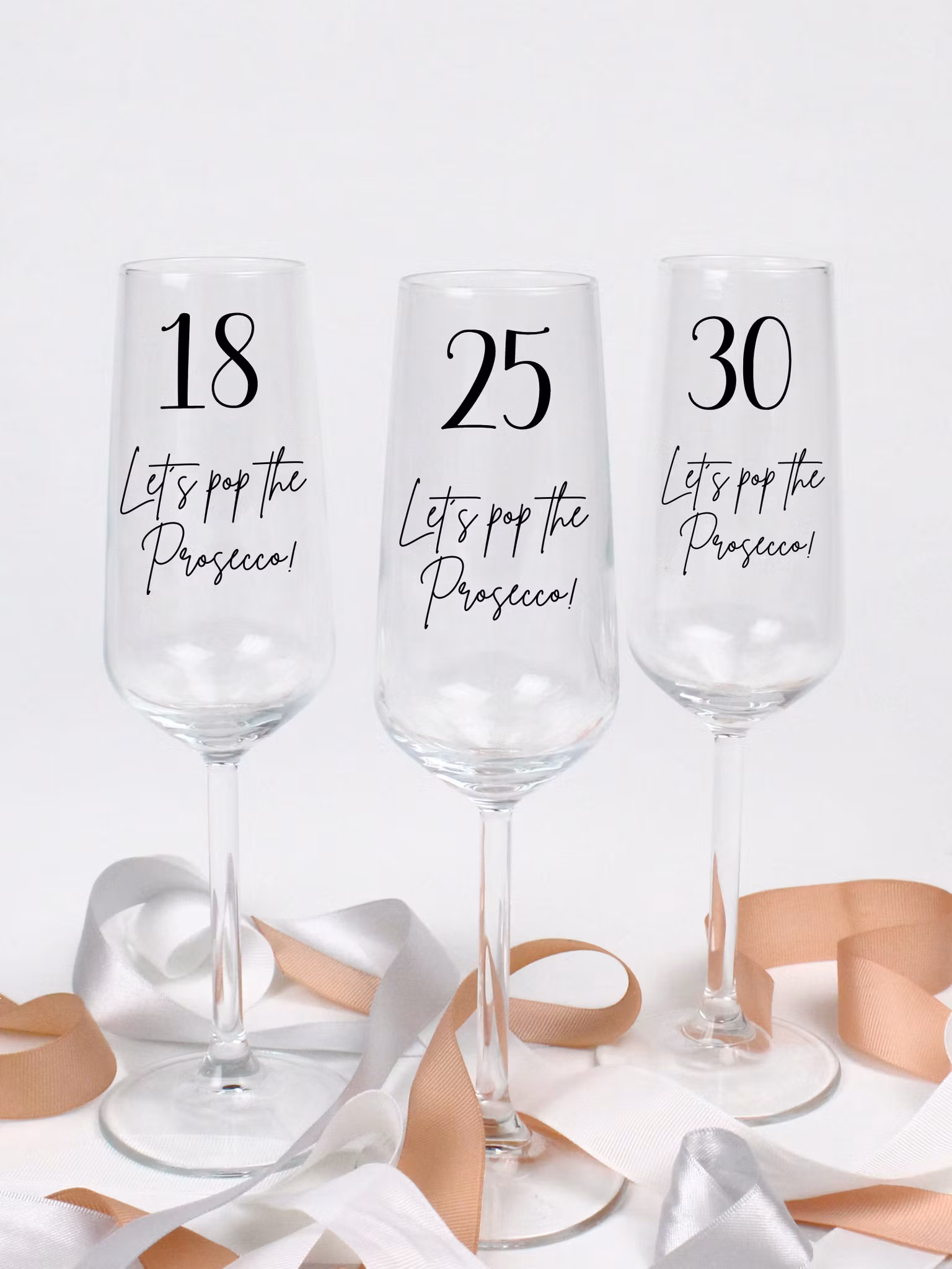 Proseccoglas med siffra