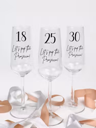 Proseccoglas med siffra