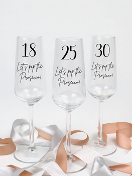 Proseccoglas med siffra