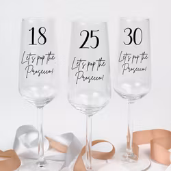 Proseccoglas med siffra