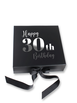 Presentbox Happy Birthday Number, Svart