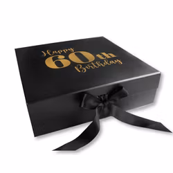 Presentbox Happy Birthday Number, Svart