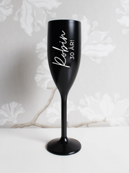 Svart Champagneglas med tryck