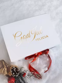 Presentbox God Jul, med namntryck