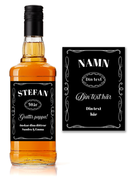 Flasketikett Whiskeyflaska, Egen text