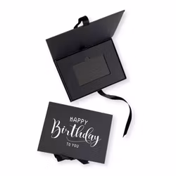 Presentkortslåda, Svart, Happy Birthday