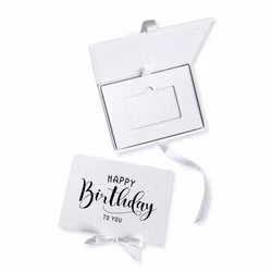 Presentkortslåda, Vit, Happy Birthday