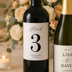 Flasketikett Bordsnummer