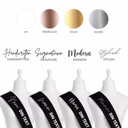 Ordensband, Svart, Egen text