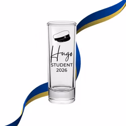 Shotglas med namntryck, Student 2026