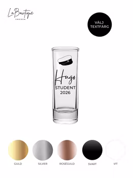 Shotglas med namntryck, Student 2026