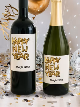 Flasketikett Happy New Year, Egen text