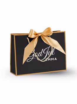 Presentpåse God Jul, Svart/Guld