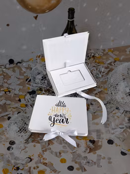 Presentkortslåda Nyår, Vit