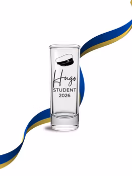 Shotglas med namntryck, Student 2026