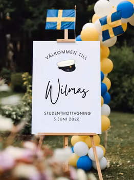 Vinyltext till Välkomstskylt , Studenten