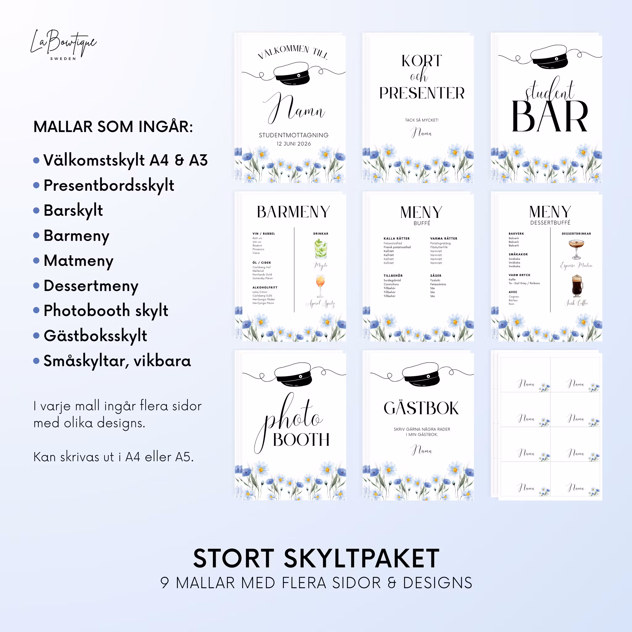 Student Skyltpaket - Redigerbara Canva-mallar