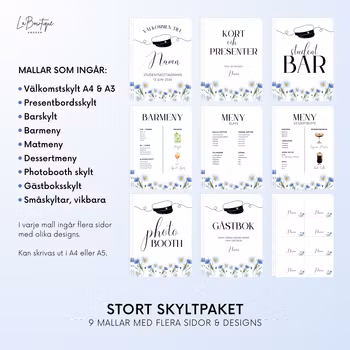 Student Skyltpaket - Redigerbara Canva-mallar