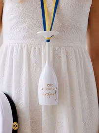 Vitt Champagneglas med tryck, Student 2026