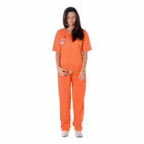 Orange Tjejfånge Maskeraddräkt