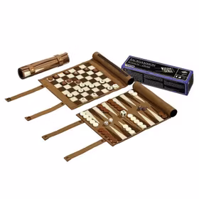 CHESS CHECKERS BACKGAMMON TRAVEL SET