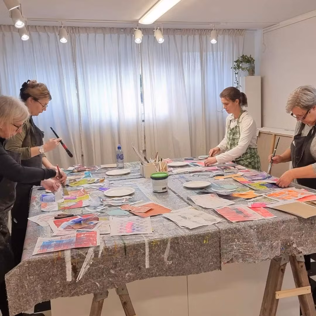 Skapa tryck med gelli plate - 7 okt