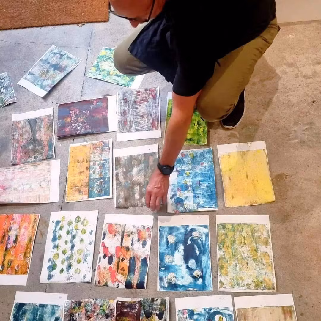 Skapa tryck med gelli plate - 7 okt