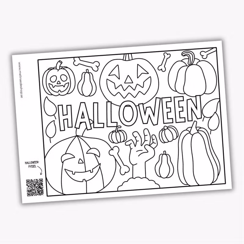 Gratis målarbild till halloween