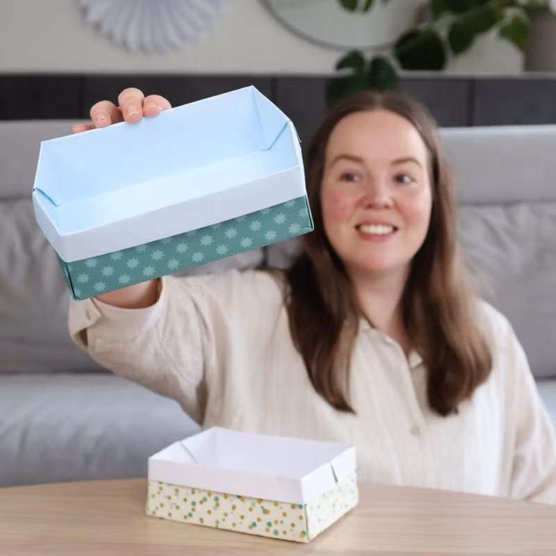 Vika en avlång ask - Pyssel med papper