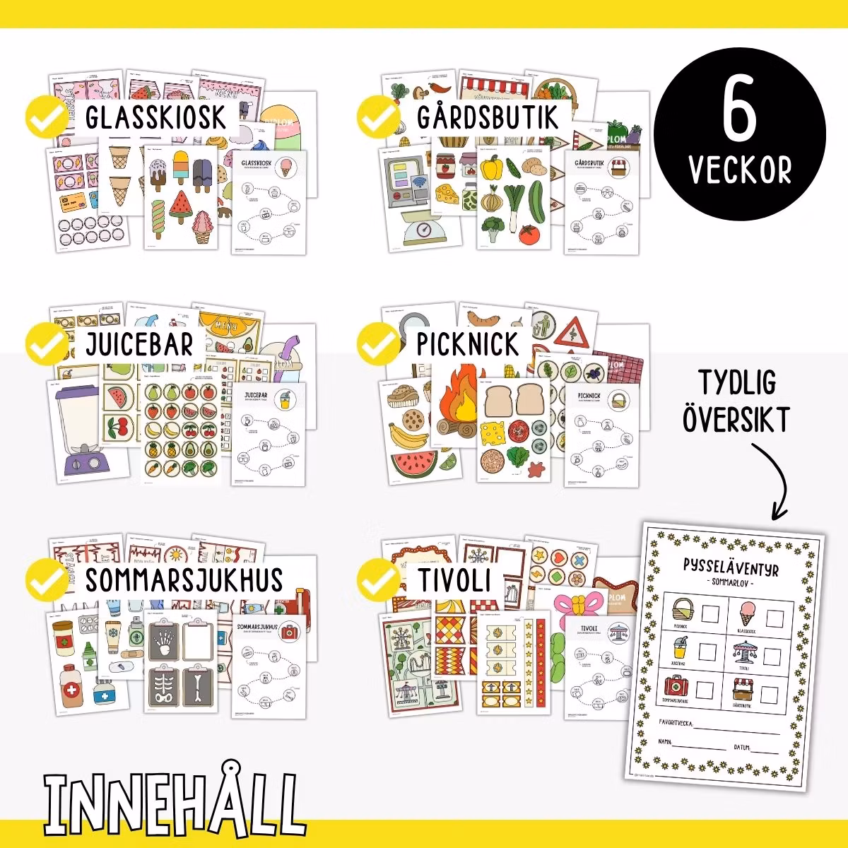 KOMBO pysseläventyr - Med färg & svartvit