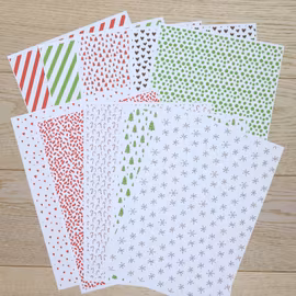 Mönstrat papper (jul) - skriv ut själv