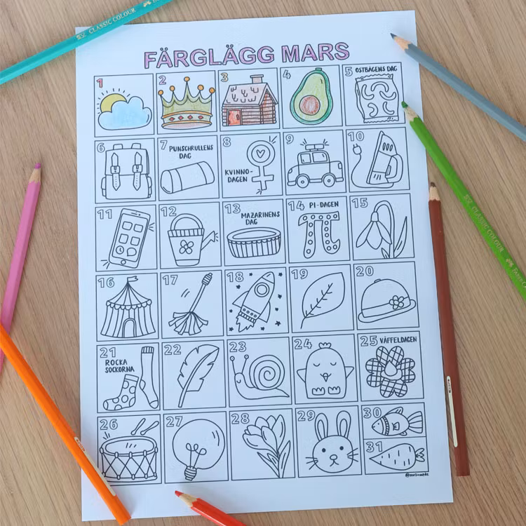 Färglägg mars