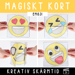 Magiskt kort - tema emoji (mallar + video)