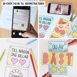 Kort som poppar - till någon jag gillar (mallar + video)