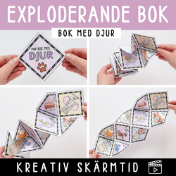Exploderande bok - med djur (mallar + video)