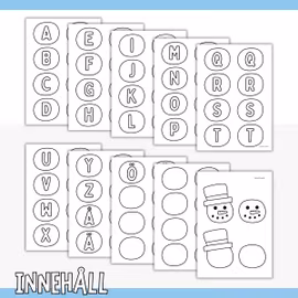 Pyssel - snögubbe som namnskylt