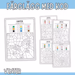 Färglägg med kod - Vinter