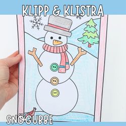 Vinterpyssel - klipp och klistra en snögubbe
