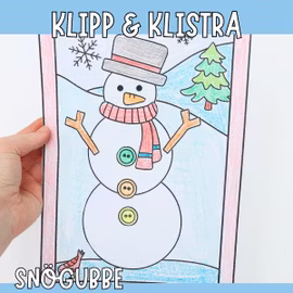 Vinterpyssel - klipp och klistra en snögubbe