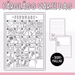 Februari - Färglägg varje dag