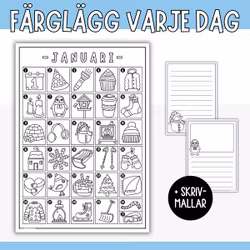 Januari - Färglägg varje dag