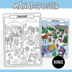 Januari - Målarbild