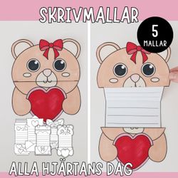 Skrivmallar - alla hjärtans dag