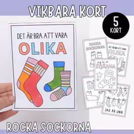 Pyssla kort till rocka sockorna-dagen