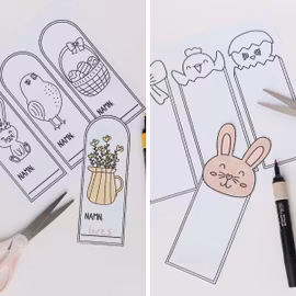 Påskpyssel för barn - Bokmärken