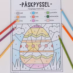 Påskpyssel - färglägg med kod